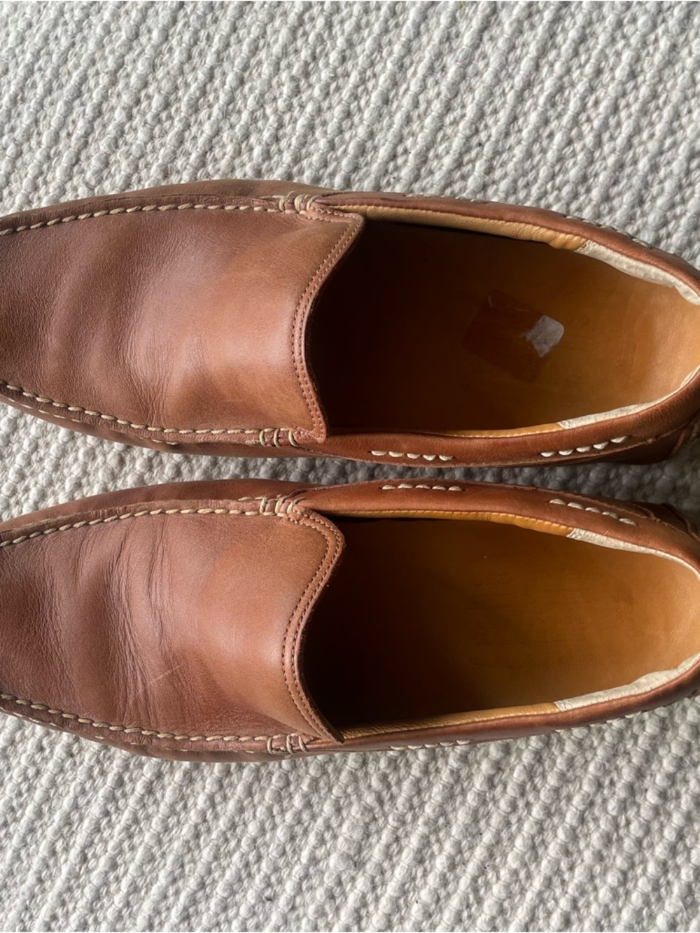 Sperry Men's Slip-On Leather Driving Moccasin Loafers in Cognac Brown